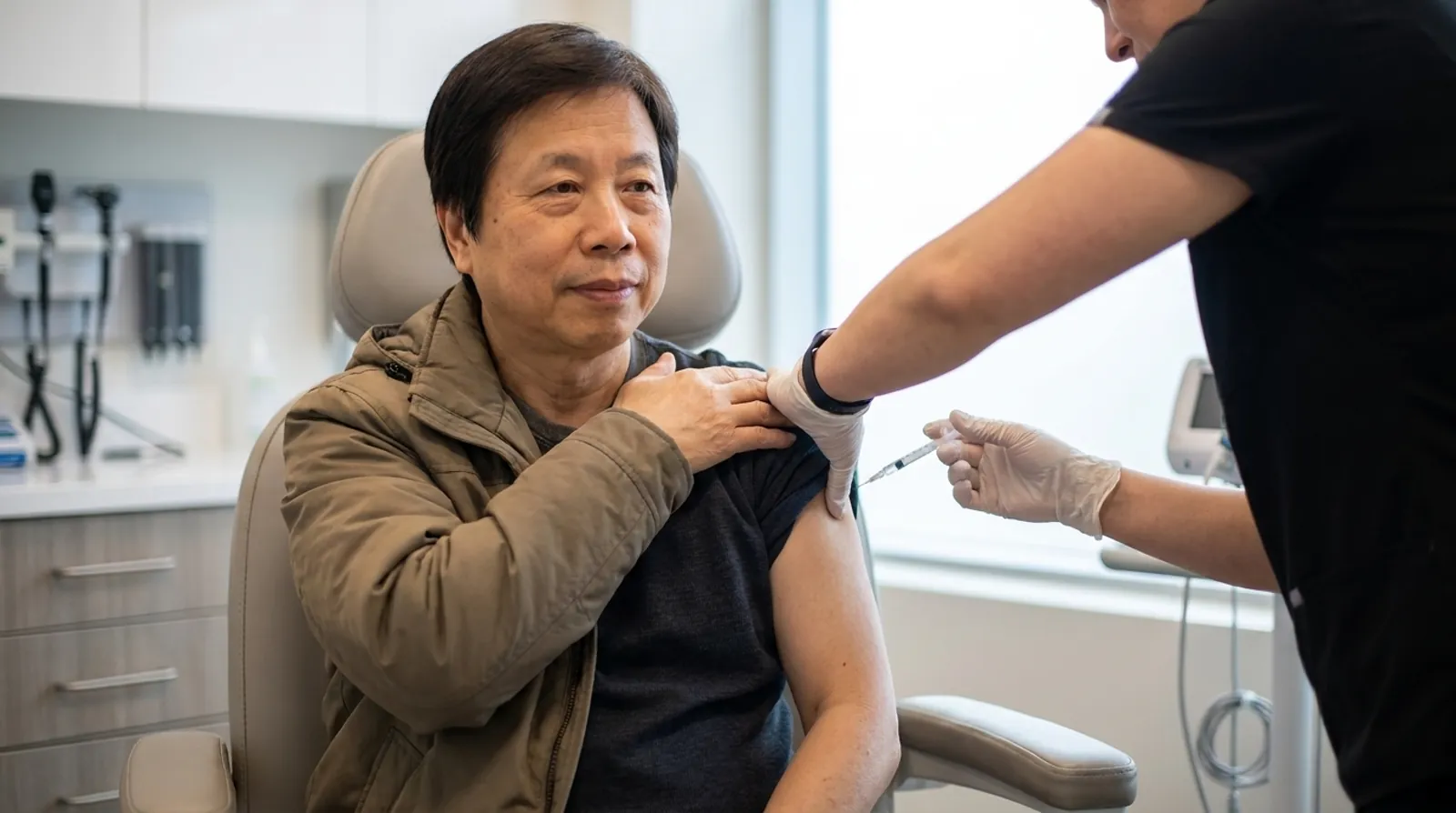 A clinical examination — the moment insurance is typically triggered.